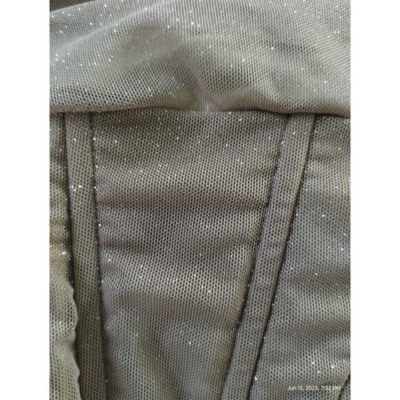 Y2K Windsor Women's Small Mesh Corset Bustier Crop Whimsical Shimmer Top Party - Picture 11 of 12